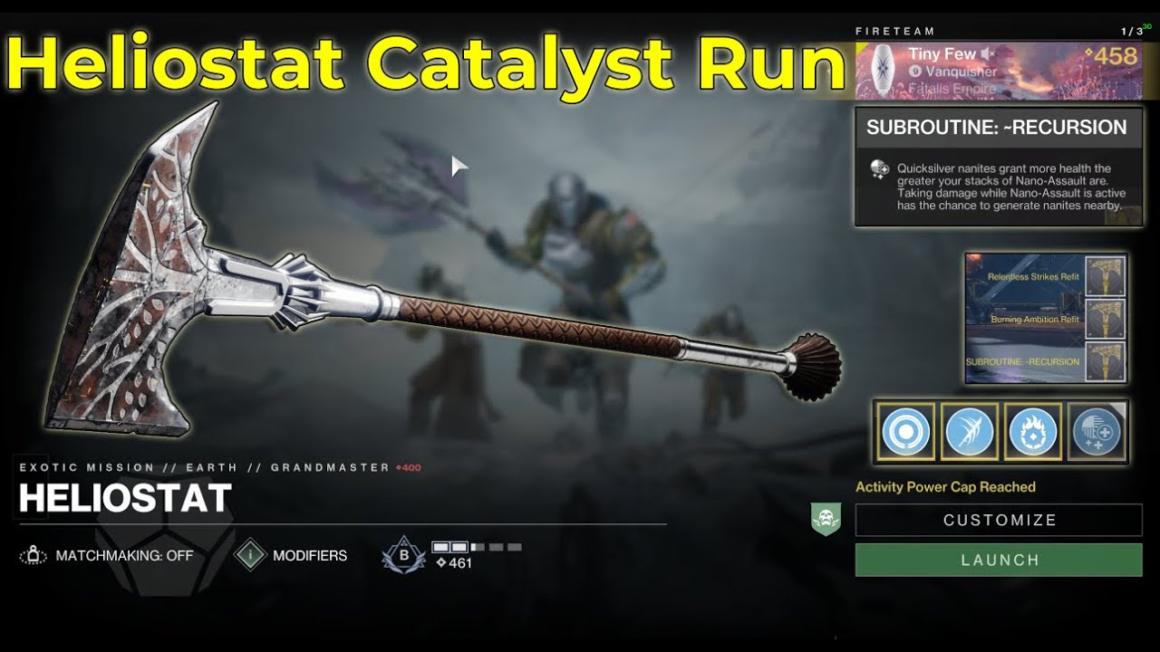 Wolfsbane Catalyst x3  | Heliostat Exotic Mission | Scatter Warlock | Destiny 2