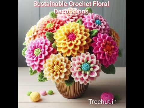 Crochet Flower Decoration Ideas, Crochet Decorations #crochet #crochetideas