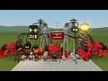 Monster Battle: CHOO CHOO CHARLES, TRAIN EATER,NEW CAR EATER, BUS EATER, HOUSE HEAD, MEGAHORN GMOD 2