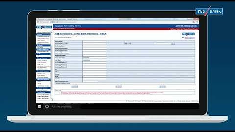 Corporate Net Banking login & beneficiary addition.