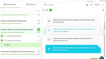 Module 5 Quiz solution  Introduction to Cybersecurity course