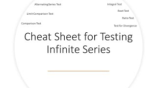 [UCI Math 2B] Follow Along - Cheat Sheet for Testing Infinite Series