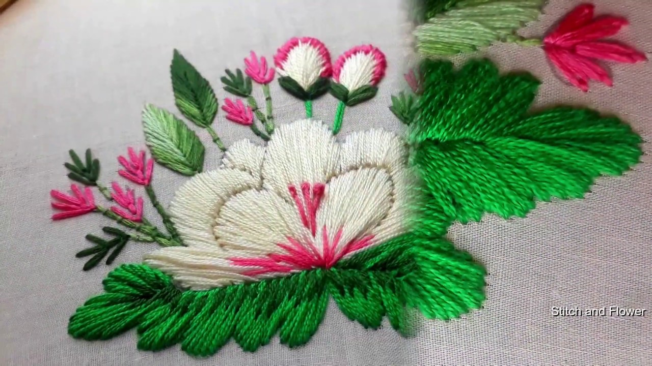 Hand embroidery beautiful design for dress white embroidery for dress ...