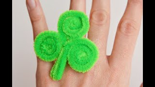 How to Make Pipe Cleaner Shamrock Rings - Two Different Ways!