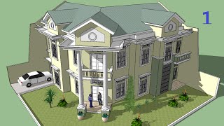 Sketchup tutorial Make a house building Part 1