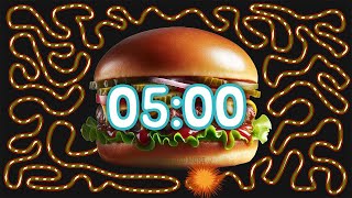 5 Minute burger 🍔 bomb 💣 timer by Timers And More 10,829 views 2 months ago 5 minutes, 7 seconds