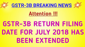 GSTR-3B RETURN FILING FOR JULY 2018- DUE DATE EXTENDED ! LATEST NEWS FOR KERALA- REFER DESCRIPTION
