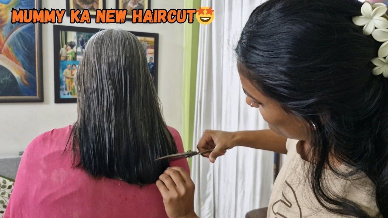 Cutting My Mom's Hair At Home✂| Bad Idea?😶 |