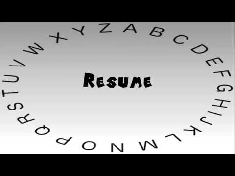 Correct way to pronounce resume