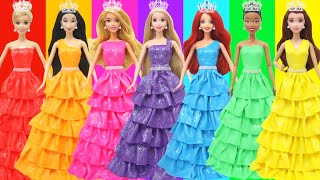 Play Doh Prom Dress for Disney Princess Ariel, Belle, Tiana, Rapunzel, Mulan, Aurora and Cinderella
