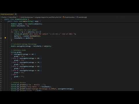 STUDENT GRADE CALCULATOR using JAVA