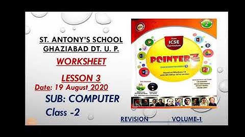 Class -2 Sub- Computer Lesson-3 Revision  (Worksheet -1)