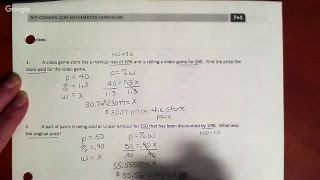 Module 4 - Grade 7 - Lesson 8 - Markup and Markdown Problems Day 2
