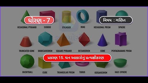 15. ઘન આકારોનું પ્રત્યક્ષીકરણ  || MATHS || STD 7 ||