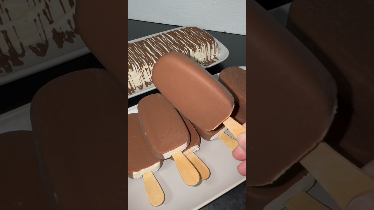 Gelado tipo Magnum Classic&hellip; s&oacute; com 3 ingredientes principais. #receitafacil #gelado #magnum