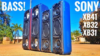 Sony XB32 vs. XB31 vs. XB41 | PARTYCHAIN | BASS TEST !!! (100% VOLUME)