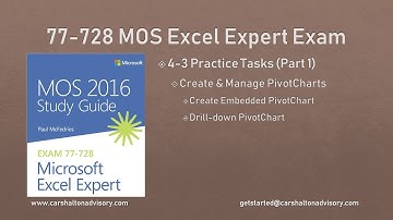 Obj. 4-3 (1/1) Create & Manage PivotCharts 77-728 MOS Excel 2016 Expert Tutorial