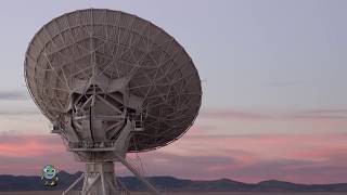 Закат на супертелескопе для поиска внеземной жизни. Very Large Array, NM, USA