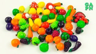 Lápices de sorpresas |Aprenda el nombre de frutas y verduras |Aprende colores para niños Compilación
