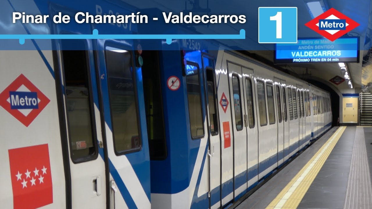 Trenes por la línea 1 de Metro de Madrid | Pinar de Chamartín - Valdecarros