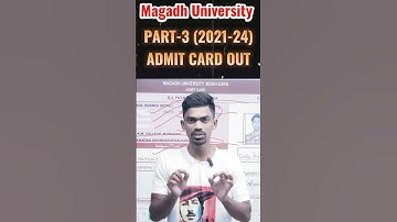 magadh University part 3 admit card 2021-24 जारी 👍 #magadhuniversity #dreamtojobmagadhuniversity