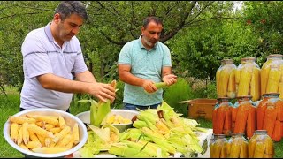 How to pickle corn for the winter in a glass jar and store for 365 days