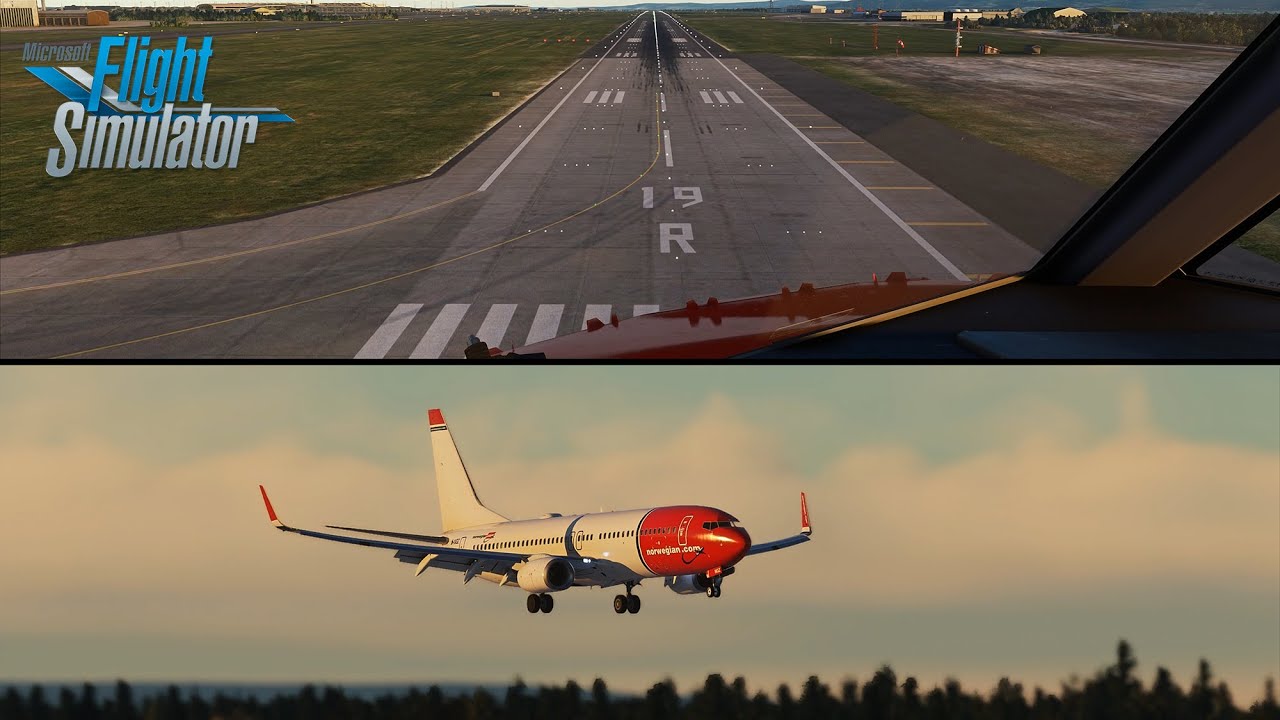 MSFS 2020 - PMDG 737 | Hand flown approach into Oslo - YouTube