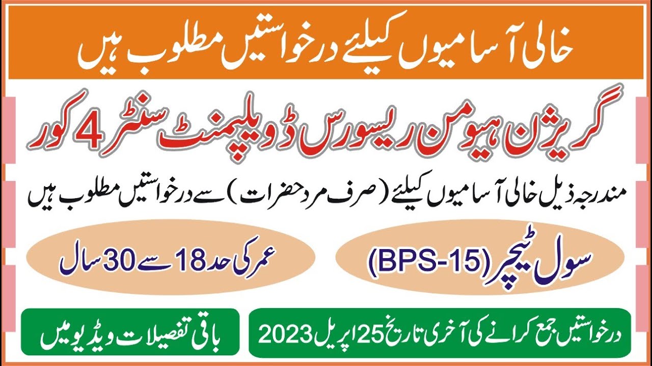 Latest jobs in Garrison Human Resource Development Center 4 Cor || New jobs 2023 || Apply now