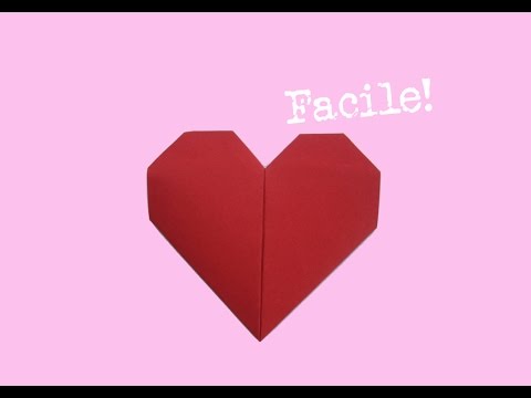 Faire un coeur en origami - papier - facile - bricoler - instruction - tutorial