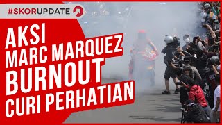 Parade MotoGP Jakarta, Aksi Marc Marquez Burnout Curi Perhatian