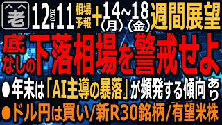 【相場天気予報＆週間相場展望】メジャーSQの今日、日経平均は下落している。来週も27000円を上値抵抗に調整相場となる可能性。年末に向けAIの売りに注意。ドル円は下げたら買いだ。ラジオヤジの相場解説。