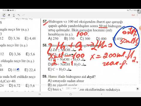 Test toplusu. HİDROGEN. MƏSƏLƏLƏRİN ASAN YOLLARI . Yalnız məsələ 108-ə qədər