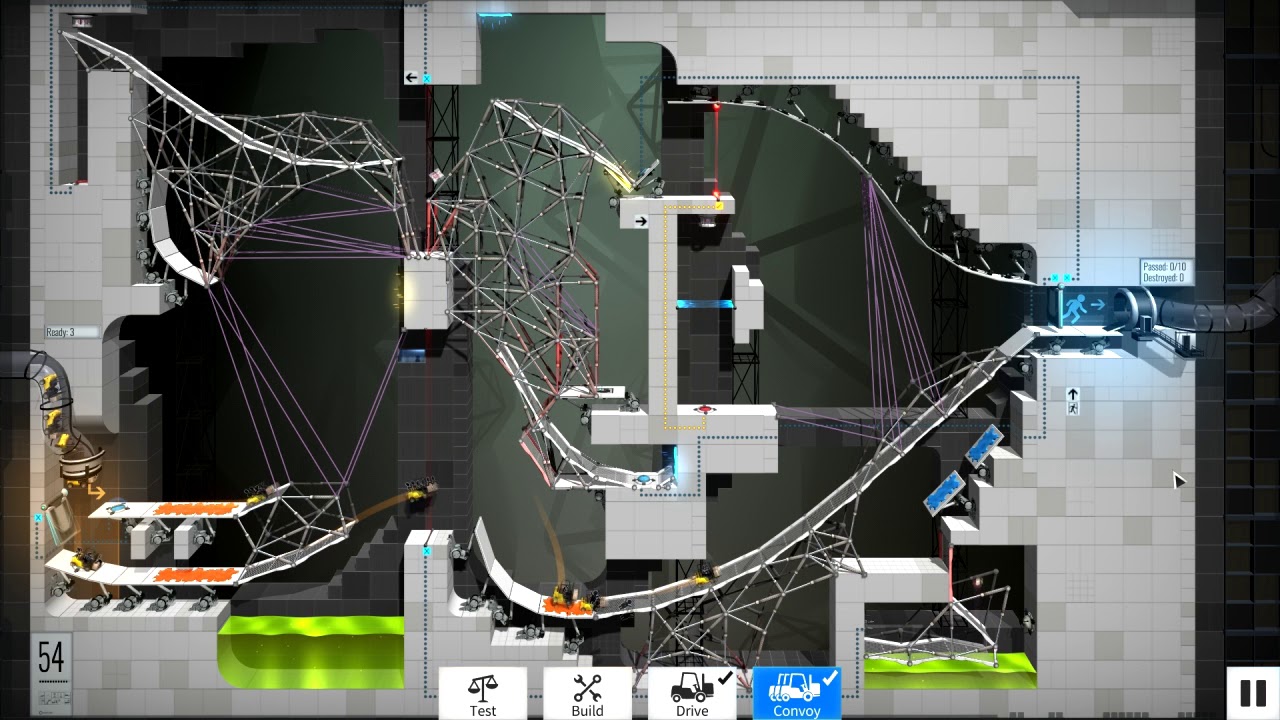 Bridge Constructor Portal - Test Chamber 54 hydraulic press
