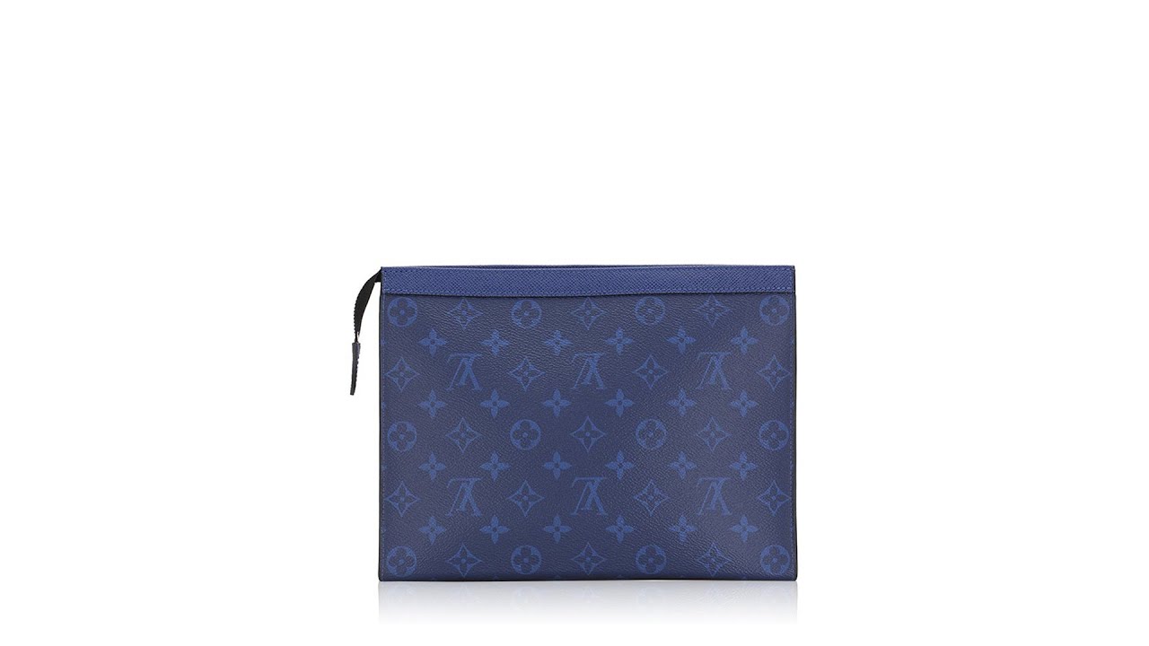 LV Pochette Voyage MM Taiga Leather Blue Lining - Kaialux