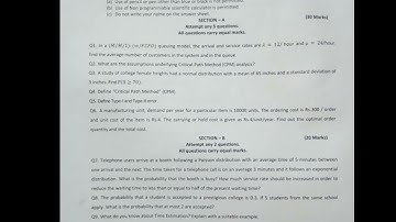 statistics and optimization techniques question paper of 2-sem 2022 |mca question paper 2 sem