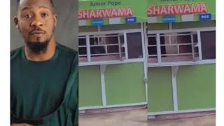 RIP JUNIOR POPE! WONDERS SHALL NEVER END😱 SEE HOW JUNIOR POPE SHAWARMA STAND WAS OPENED BY BUSINESS