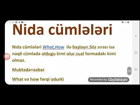 İngilis dili sade izahda,Nida cumleleri,english exclamatry sentences