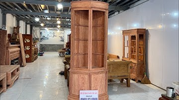 Tủ Rượu Góc Tròn gỗ hương đá cao 2m55 - đồ gỗ kinh bắc