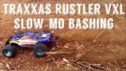 DUST MOTION :: Traxxas Rustler VXL :: Slow Motion RC Bashing :: 3S Tire Blowing Power