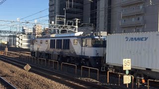 常磐線 EF64-1017号機+貨物列車18両 金町通過