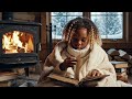 Cozy Winter Reading Room 📖 | Crackling Fireplace & Snowstorm ASMR | study Loop