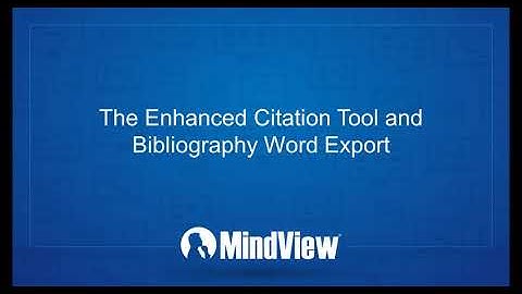 MindView Suite AT - Enhance Citation Tool and Word Export