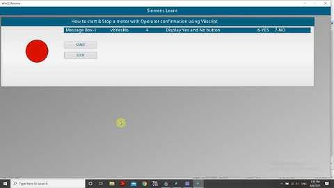 WinCC|MessageBox-1| Operator Confirmation using YES & NO Button using VBScript