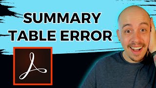 How to add a table summary to a PDF using adobe acrobat pro dc