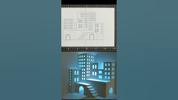 3d building｜pop up card｜paper art｜kirigami｜How to make origami architecture｜摺紙建築卡片製作 #Shorts