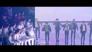 WANNAONE REACTION TO PERFORMANCE BTS HITS SONG IDOL AWARDS