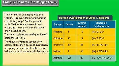 Ch 7 - The p-Block Elements | Group 17 Elements   The Halogen Family