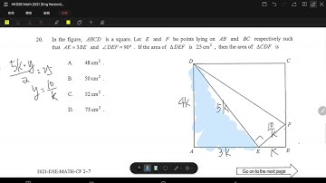 HKDSE Maths 2021 Q20 Ratio of Triangle