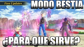 MODO BESTIA PARA AVATARES PARA QUE SIRVE? NUEVA TRASFORMACIÓN DRAGON BALL XENOVERSE 2