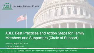 #ABLEtoSave Week 2   ABLE Best Practices and Action Steps for Family Members and Supporters Circle o Net Worth